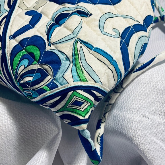 Vera Bradley Drawstring Backpack Blue White Green - Picture 13 of 16